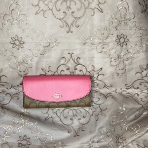 Light Pink Coach signature wallet